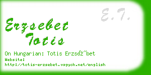 erzsebet totis business card